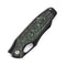 KANSEPT Tuckamore Thumb Hole Knife Stonewashed Titanium +Green Carbon Fiber Handle (3.54" CPM 20CV Blade) -K1052A3