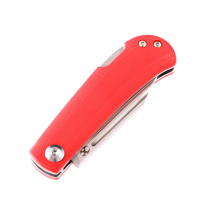 KANSEPT Wedge Back Lock Knife Red G10 Handle (2.45'' 154CM Blade) Nick Swan Design-T2026B2