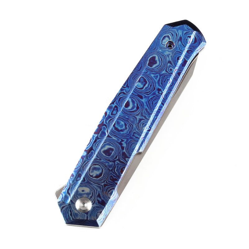 KANSEPT Integra Flipper Knife Timascus Handle (3.63''CPM S35VN Blade) JK Knives-K1042B1