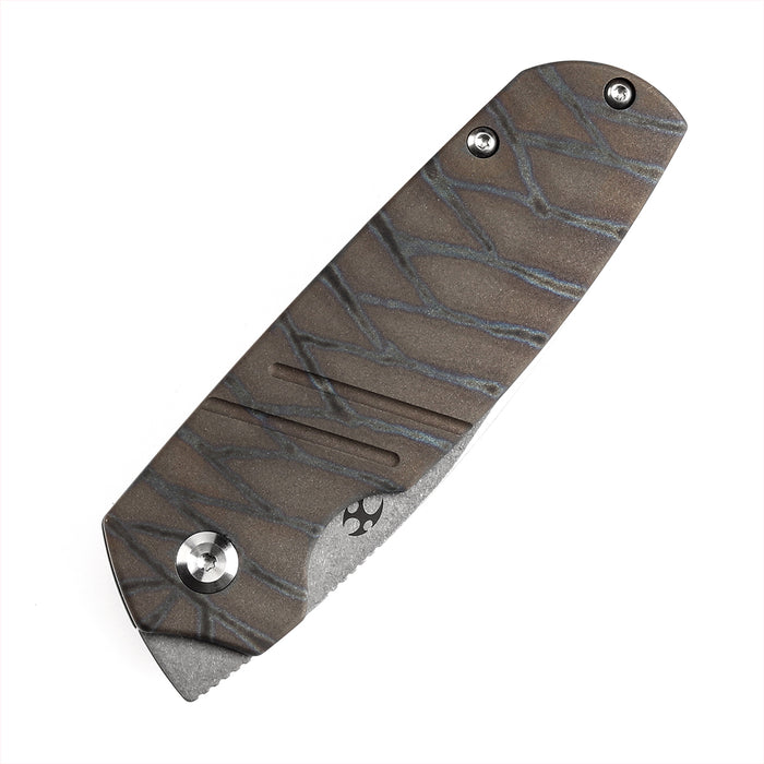 KANSEPT Turaco K2049A4 Stonewashed CPM-S35VN Blade Tiger Stripe Flamed Titanium Handle Jared Price Design