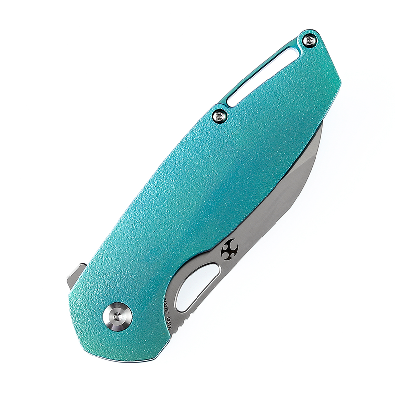 Model 6 K1022B7 Satin CPM-S35VN Blade Green Anodized Orange Peel Titanium Handle Designed  by Nick Swan