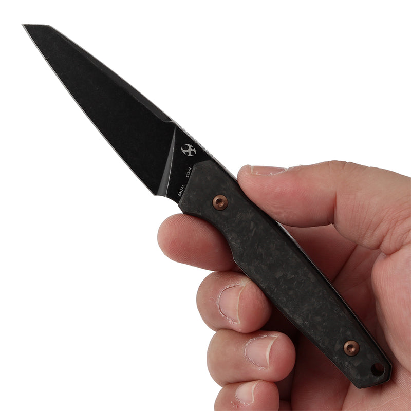 KANSEPT Fixed Blade Parr Shred Carbon Fiber Handle (3.12" CPM S35VN Blade) with Jonathan Styles Design-G011A1