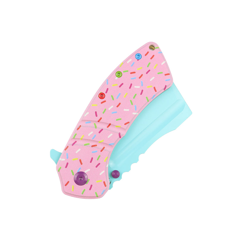 Only for Cutomers outside of US-KANSEPTXL Korvid Flipper Knife G10 with Donut Print  Handle (3.55'' 154CM Blade) Koch Tools Dsign-T1030B6