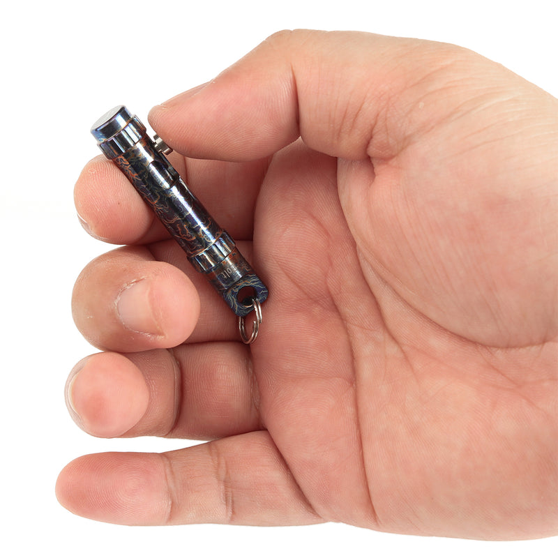 Kansept EDC Bolt Fidget G013A6 Titanium with Lightning Strike Finish with Bolt Mechanism for Stress Relieving with Key Chain for Lanyard Hole-Kevin Passon Designed