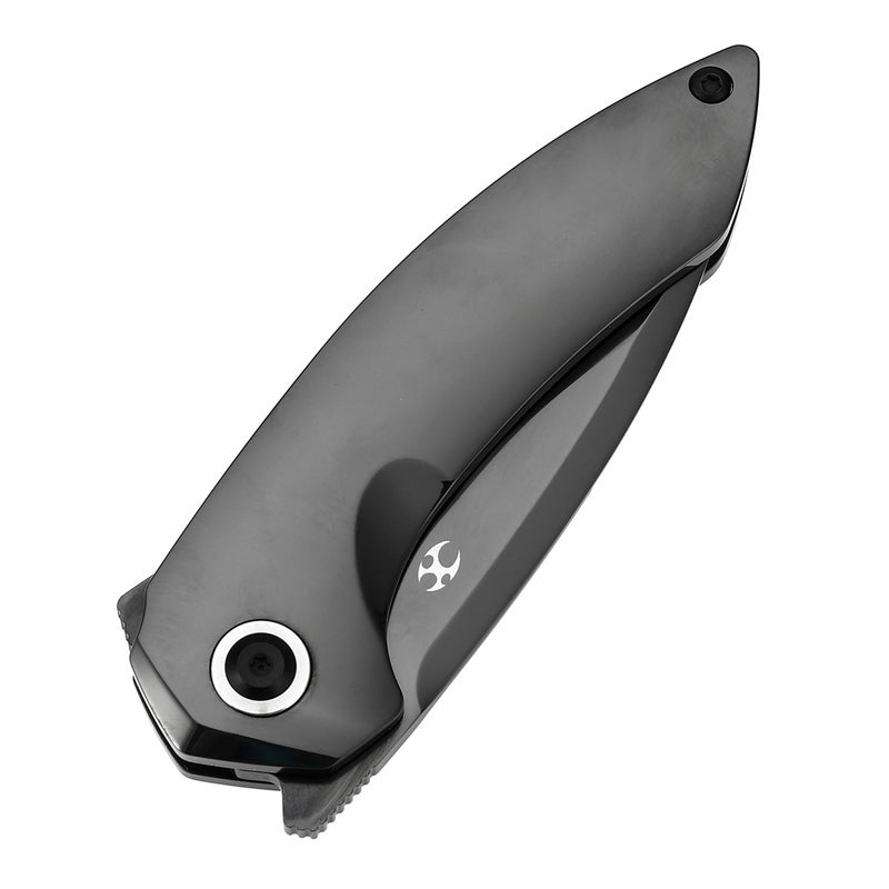 ODD 21 Frame Lock Mirrior DLC Titanium Handale (3.08'' Mirror DLC CPM20CV Blade with Tuff Knives Design K1077A7