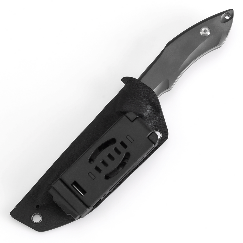 KANSEPT Luccio Fixed Blade Grey Anodized Titanium Handle (3.81'' CPM S35VN Blade) wtih Sheath Bolt Vision Designed - G007A7