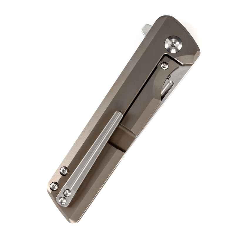 KANSEPT Anomaly Flipper Knife Bronze Anodized Titanium Handle (3.14''CPM-S35VN Blade) Dirk Pinkerton-K2038T1