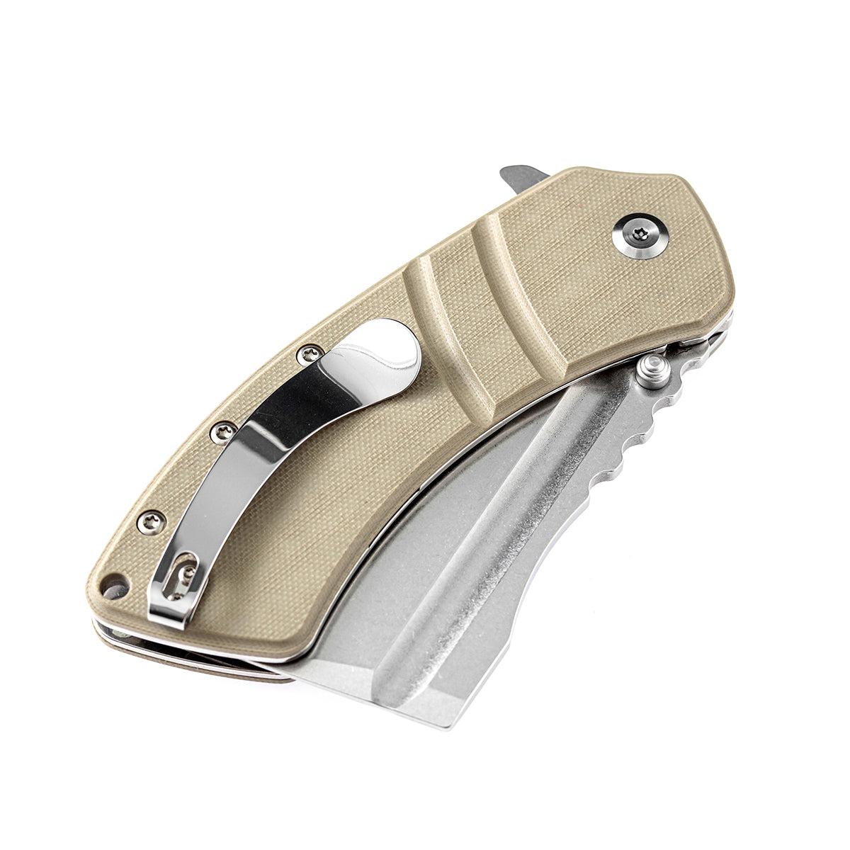 KANSEPT XL Korvid Thumb Studs/ Flipper Light Sand G10 Handle(3.55
