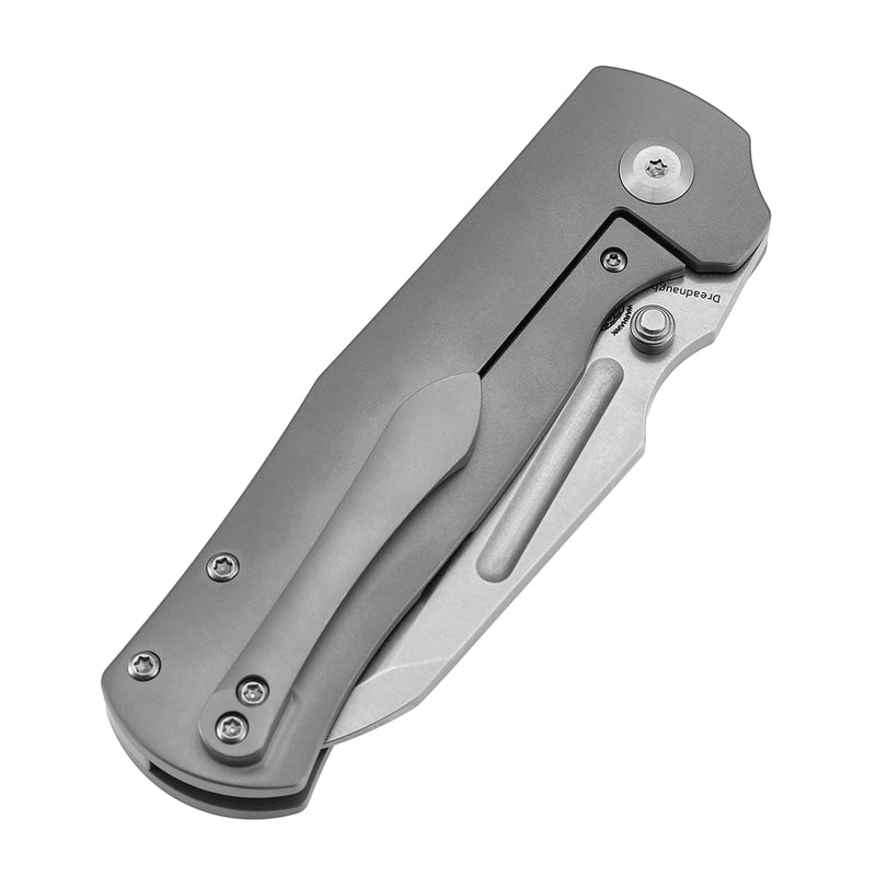 KANSEPT Dreadnaught Thumb Stubs Stonewashed Titanium Handle (3.49''CPM S35VN Blade ) Daniel Sparhawk Design -K1082A1