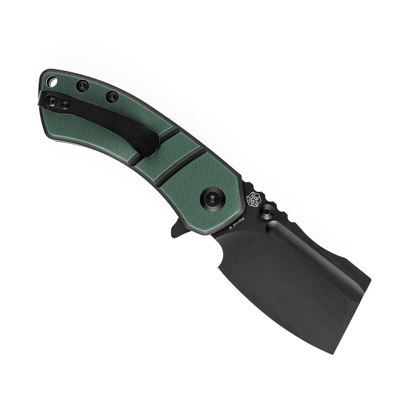 KANSEPT Korvid M Thumb Studs/Flipper Knife Green and Black G10 Handle (2.45'‘154CM Blade ) Koch Tools Design-T2030A1