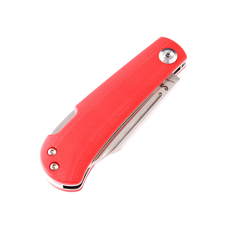 KANSEPT Wedge Back Lock Knife Red G10 Handle (2.45'' 154CM Blade) Nick Swan Design-T2026B2