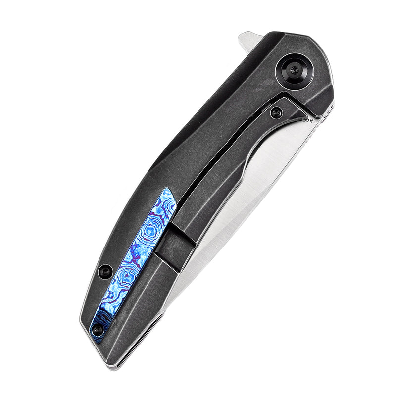 KANSEPT Accipiter Black Anodized Titanium and Timascus Handle (3.50" CPM S35VN Blade) Kim Ning Design-K1007E3