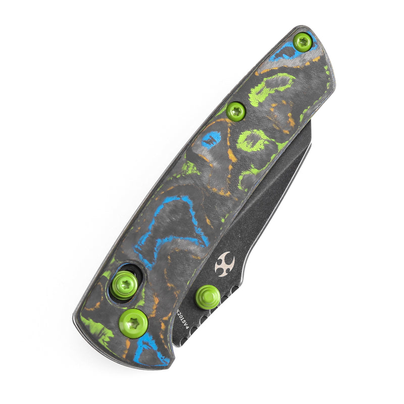 KANSEPT Little Main Street Cross Bar Lock 80S Camo Carbon Fiber Handle (2.26'' CPM S35VN Blade) Dirk Pinkerton Design-K2015V4