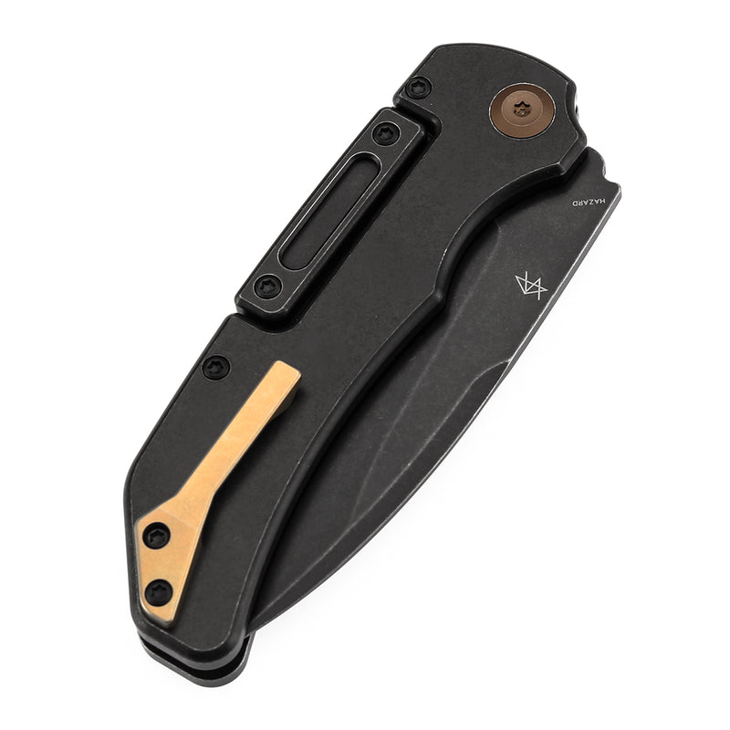 KANSEPT Hazard Bali Lock Knife Blackwash Titanium Handle(3.63" CPM S35VN Blade)Steven Dunnuck Design-K1104H3