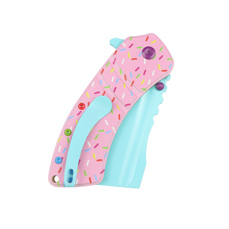 Only for Cutomers outside of US-KANSEPTXL Korvid Flipper Knife G10 with Donut Print  Handle (3.55'' 154CM Blade) Koch Tools Dsign-T1030B6