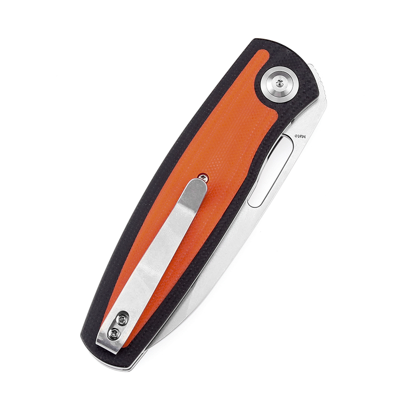 KANSEPT Mato K1050A2 Stonewashed CPM-S35VN Blade Black and Orange G10 Handle with Villella Knives Design