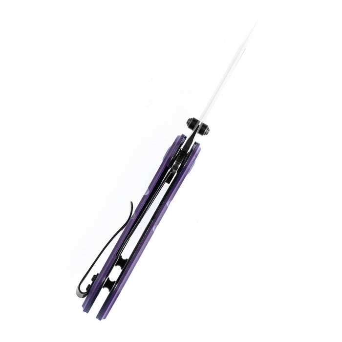 KANSEPT Korvid M Thumb Studs/Flipper Knife Purple G10 Handle (2.45'‘ 154CM Blade ) Koch Tools Design-T2030A3
