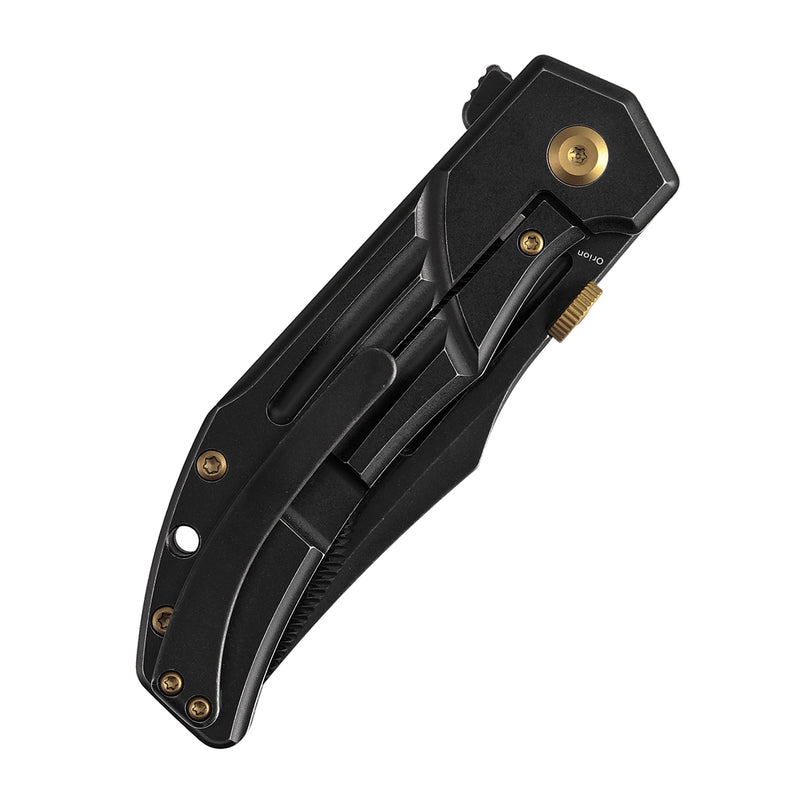 KANSEPT Orion Limited Version Flipper Blackwash Titanium Handle (3.07" Blackwash CPM S35VN with CNC Milling Blade) JB Stout Design-K1089A4