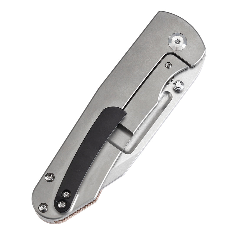 KANSEPT Superhawk Thumb Stub Knife Titanium & Brown Micarta Handle(3.89''CPM S35VN Blade) Warhawk Knives Design-K1084B1