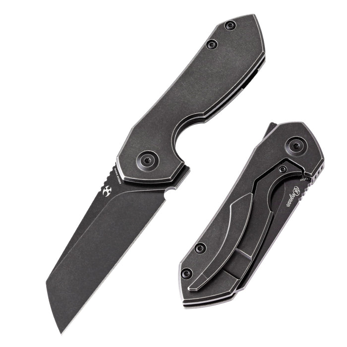 KANSEPT Steller Flipper Knife Black Ti-coated Titanium Handle (2.92''CPM-S35VN Blade) Matt Degnan Design -K2021A2