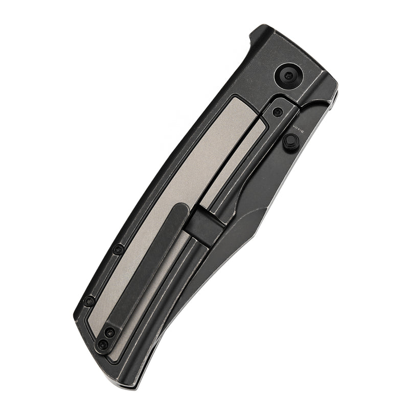 KANSEPT Bison Thumb Stub Blackwash Titanium Handle 4.25" CPM S35VN Blade) with Ray Laconico Knives Design-K1108B1