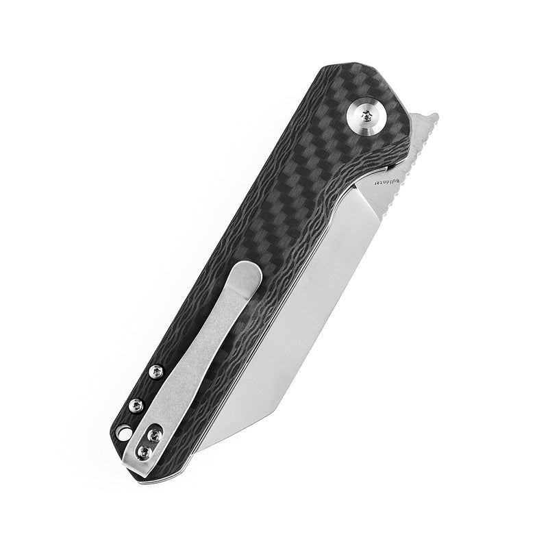 KANSEPT Bulldozer Front Flipper Twill Carbon Fiber Handle ( 3.56" CPM-S35VN )with Kim Ning Design-K1028C2