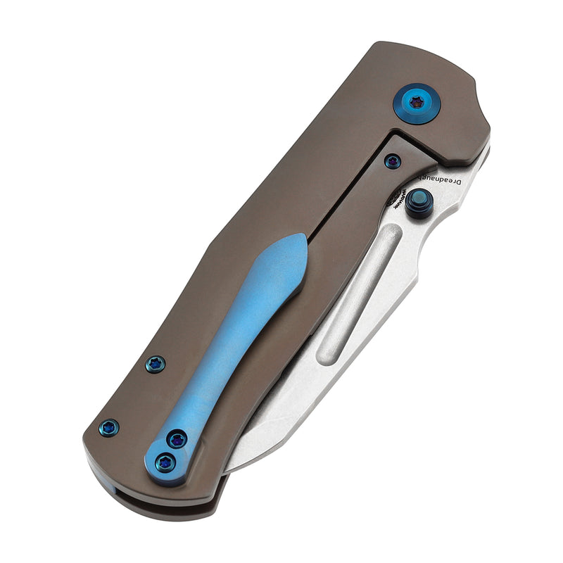 KANSEPT Dreadnaught Thumb Stubs Bronze Anodized Titanium Handle (3.49''CPM S35VN Blade ) Daniel Sparhawk Design -K1082A3