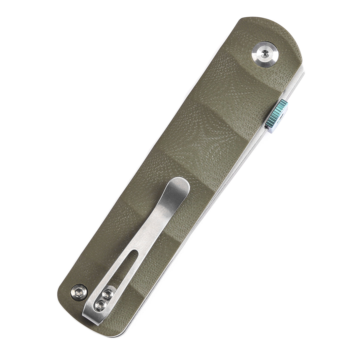 KANSEPT BTF Thumb Disc Knife Green G10 Handle (3.24'' CPM-S35VN