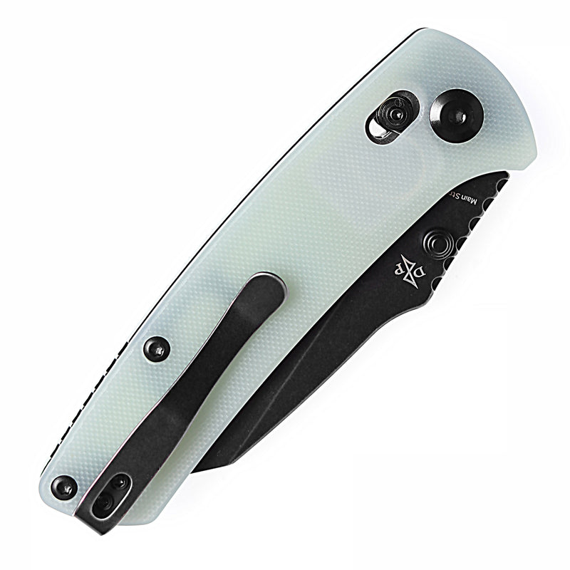 KANSEPT Main Street Thumb Studs/ Crossbar Lock Knife Jade G10 Handle (3.36'' 154CM Blade) Dirk Pinkerton Design-T1015V7