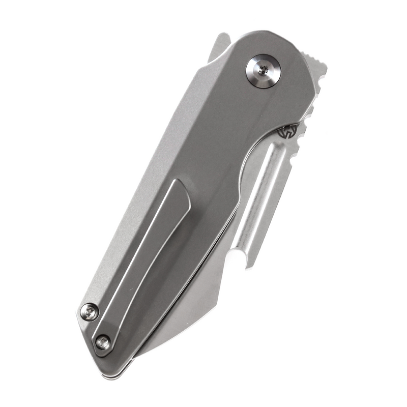 KANSEPT Rafe Flipper Knife Bead Blasted Titanium Handle (2.6''  CPM-S35VN Blade) 4T5 Design-K2048A1