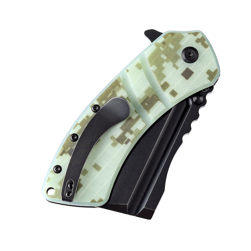 XL Korvid T1030B2 Black Stonewashed 154CM Blade Jade and Camouflage G10 Handle Designed by Koch Tools