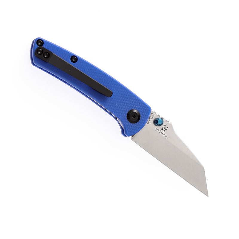 KANSEPT Little Main Street Thumb Studs Knife Blue G10 Handle (2.26'' 154CM Blade) Dirk Pinkerton Design -T2015A4