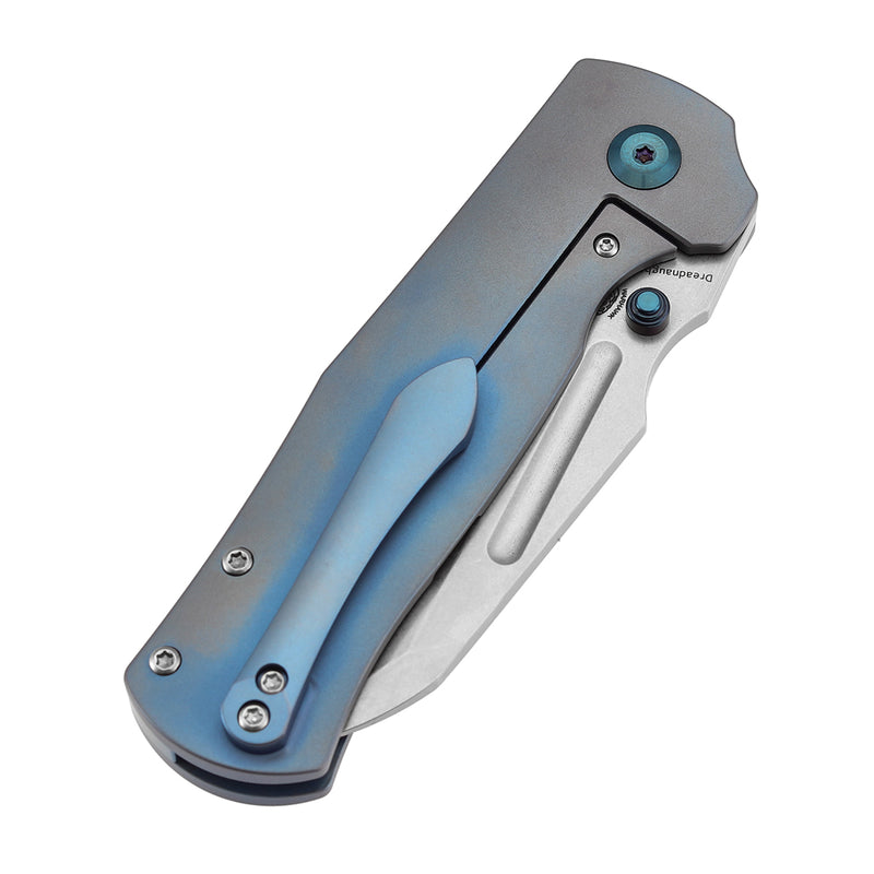 KANSEPT Dreadnaught Thumb Stubs Blue Anodized Titanium Handle (3.49''CPM S35VN Blade ) Daniel Sparhawk Design -K1082A5