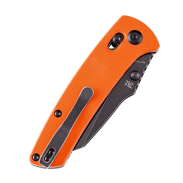 KANSEPT Main Street Thumb Studs/Crossbar Lock Knife Orange G10 Handle (3.36''154CM Blade) Dirk Pinkerton Design-T1015V2