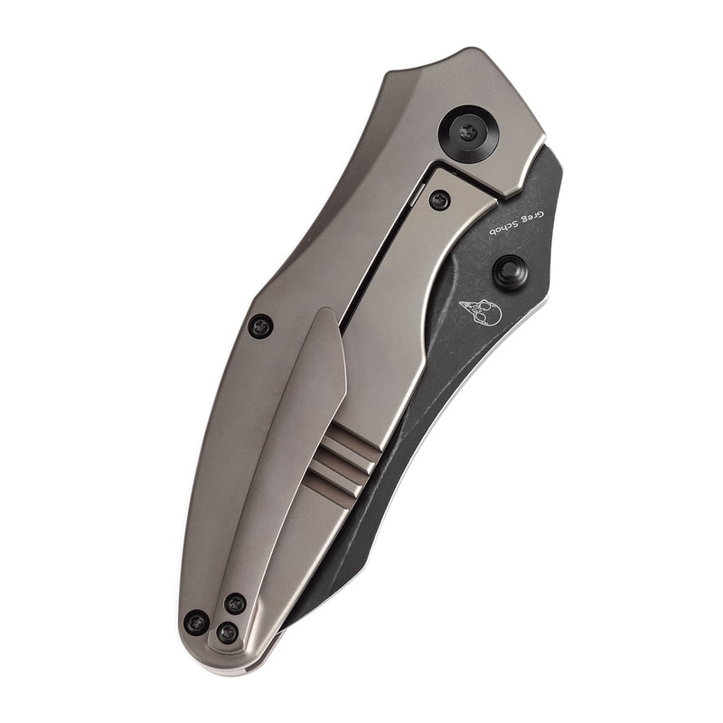 KANSEPT Baba Yaga Thumb Studs Bronze Anodized Titanium Handle (3.06''CPM 20CV Blade ) Sparrow Knife Design -K1074A6