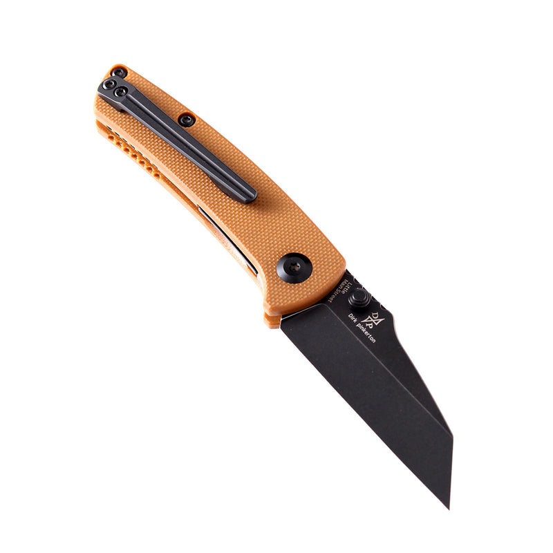 KANSEPT Little Main Street Thumb Studs Knife Brown G10 Handle (2.26'' 154CM Blade) Dirk Pinkerton Design -T2015A8