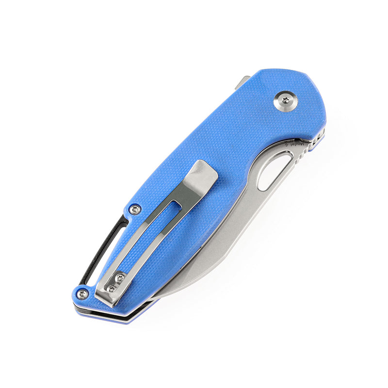 KANSEPT Model 6 Flipper/Thumb Hole Knife Blue G10 Handle (3.1'' 154CM Blade) -T1022A3
