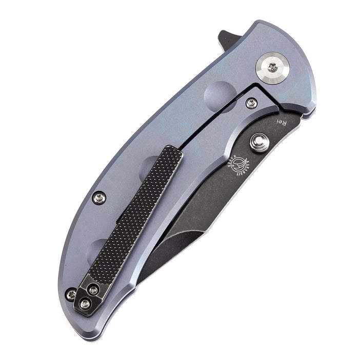 KANSEPT Rei Thumb Stub Flipper Blue Anodized Titanium(3.3"CPM 20CV) Karambit Maker Design-K1061A3