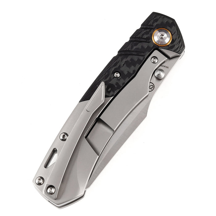 KANSEPT Weim Thumb Studs Knife Twill Carbon Fiber+Titanium Handle (3.28''CPM S35VN Blade)Jonathan Styles Design-K1051A1