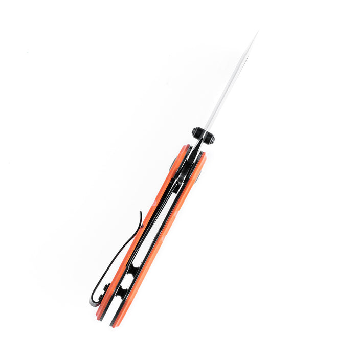 KANSEPT Korvid M Thumb Studs/Flipper Knife Orange G10 Handle (2.45'‘ Black 154CM Blade ) Koch Tools Design-T2030A7
