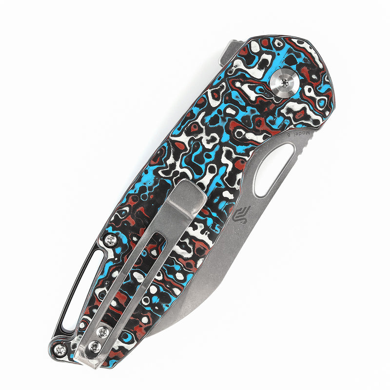 KANSEPT Model 6 Flipper/Thumb Hole Knife Carbon Fiber Handle (3.1'' CPM 20CV Blade) -K1022A7