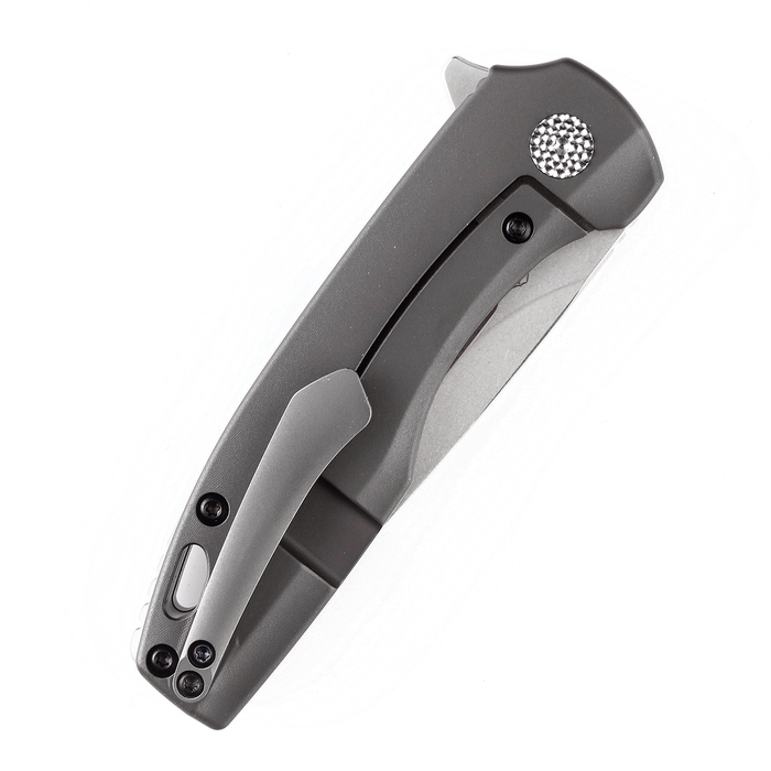 KANSEPT Cassowary Flipper Knife Gray Titanium Handle (2.9'' CPM-S35VN Blade) Koch Tools -K2065A2