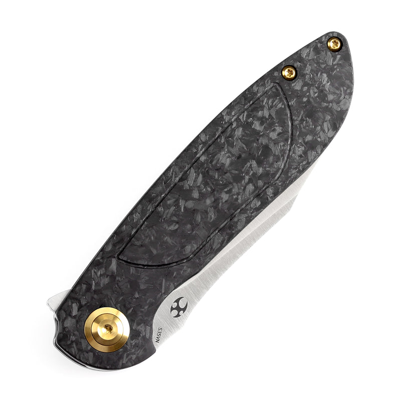 KANSEPT Prometheus Folding Knife Shred Carbon Fiber Handle(3.29'' CPM S35VN Blade)D.O.C.K. Design-K1040A1