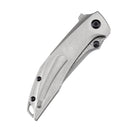 KANSEPT Baku Flipper/Thumb Hole Knife Titanium + G10 Inlay Handle (3.2'' Damascus Blade) Sparrow Knife Co Design-K1056A4