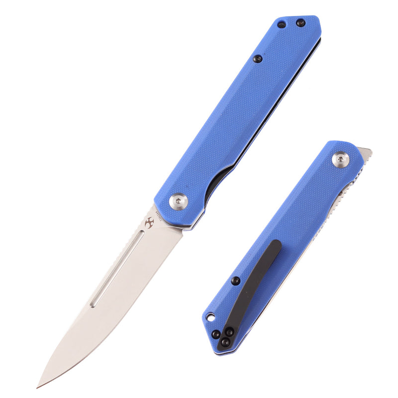 KANSEPT Prickle Flipper Knife Blue G10 Handle (3.53''154CM Blade) Max Tkachuk Design-T1012A4