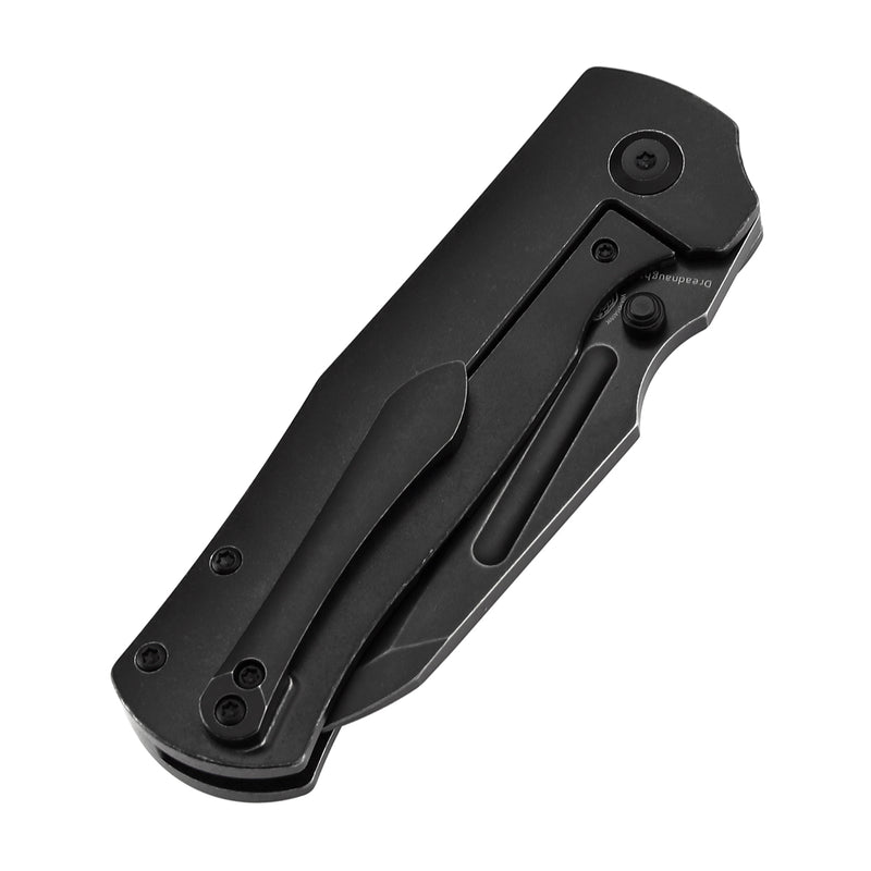 KANSEPT Dreadnaught Thumb Stubs Blackwash Titanium Handle (3.49''CPM S35VN Blade ) Daniel Sparhawk Design -K1082A2