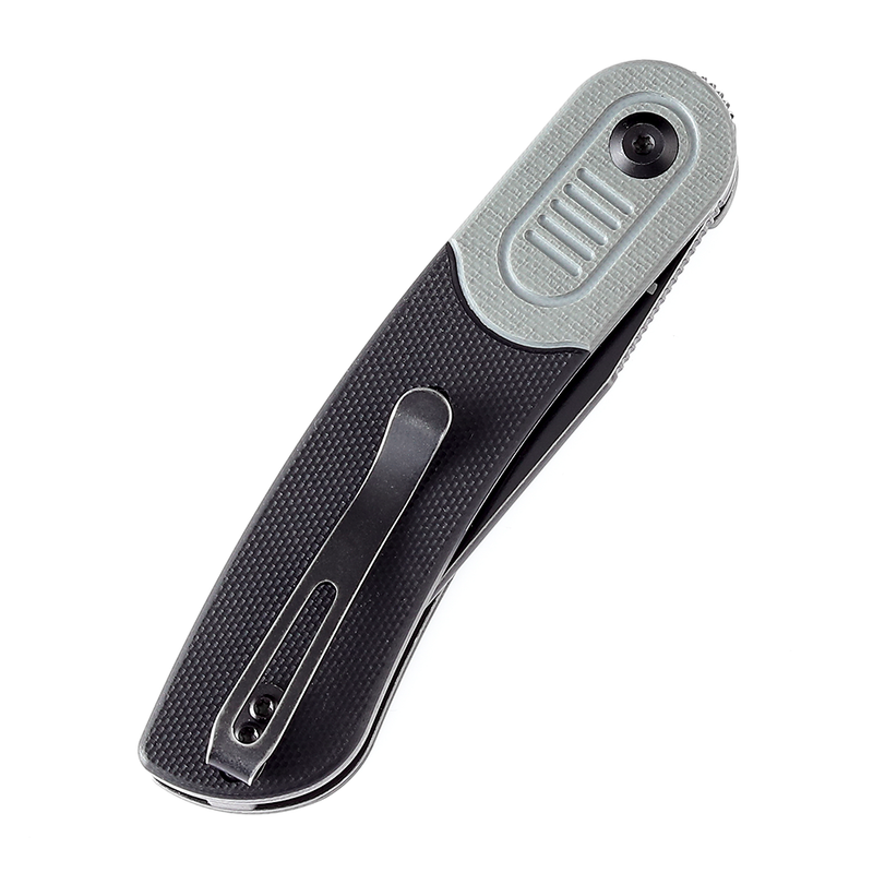 Reverie T2025B1 Black Stonewashed 154CM Blade Gray and Black G10 Handle Design by Justin Lundquist