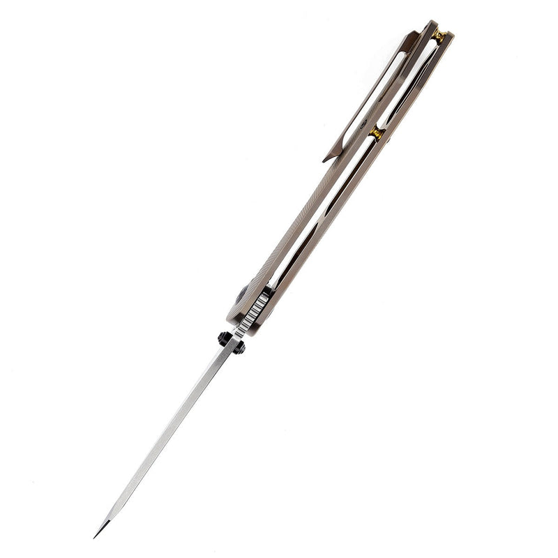 KANSEPT Colibri Tech Flipper/Thumb Hole Knife  Bronze  Anodized Titanium Handle (4.34'' CPM-S35VN Blade) Kmaxrom Design -K1060A2