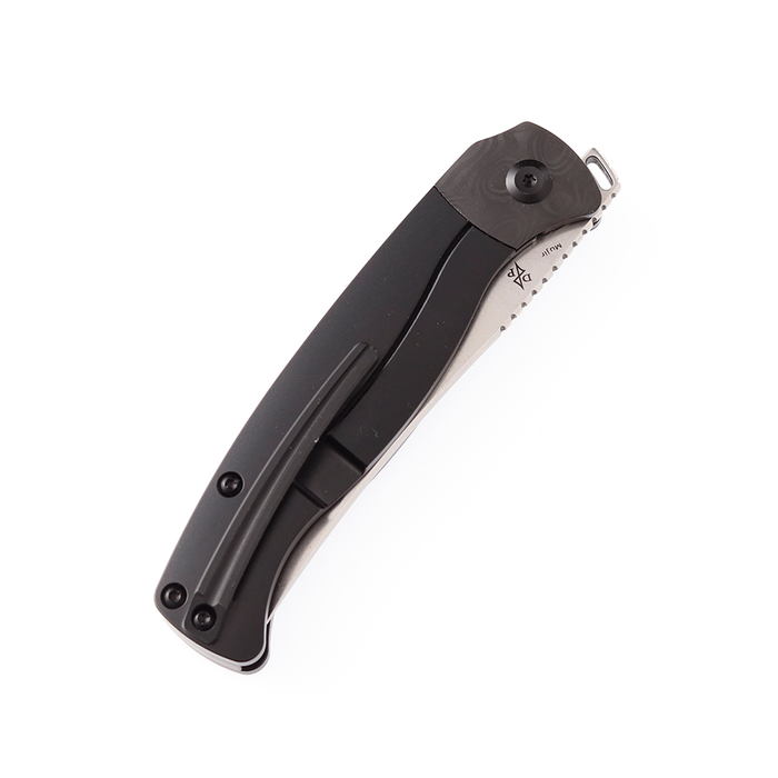 KANSEPT Mujir Front Flipper Knife Titanium with Carbon Fiber Inlay Handle (3.3''CPM-S35VN Blade) Dirk Pinkerton Design-K1014A3
