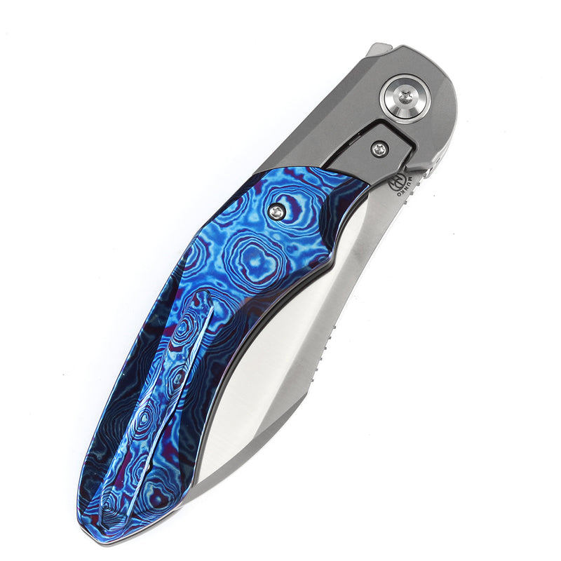 KANSEPT Cosmos Flipper Knives Titanium + Timascus( 3.58''CPM 20CV Blade)Munko Knives Design-K1059A3